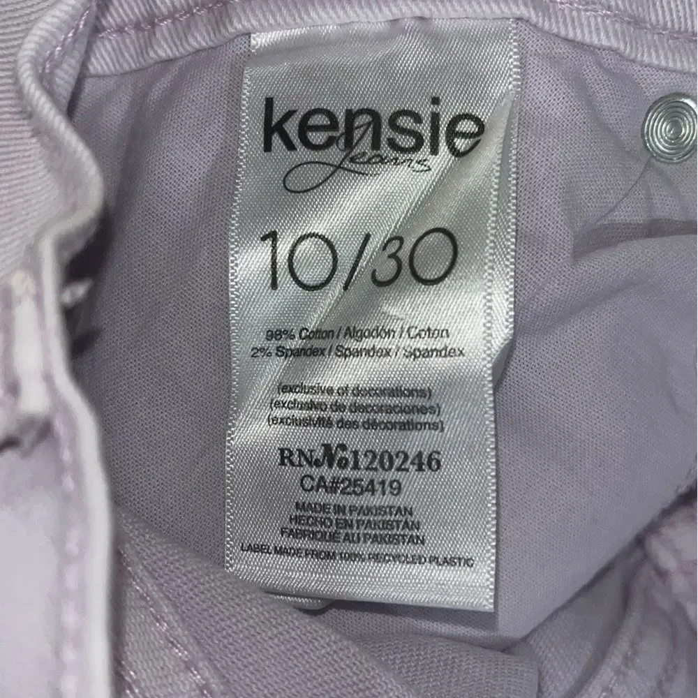 Kensie size 10/30 lilac denim slim fit with raw edge hem NWT - Picture 5 of 14